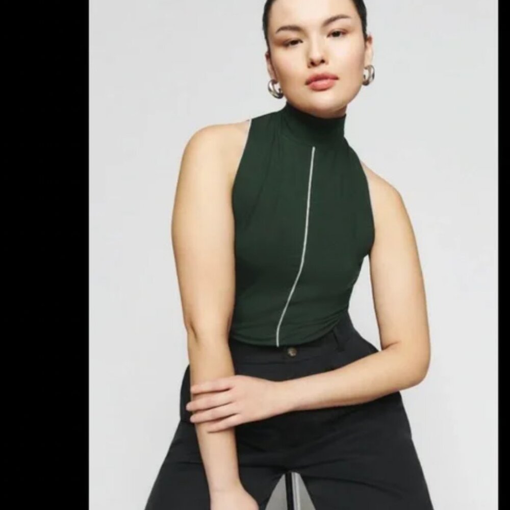 Reformation Eldora Knit Top Forest - Size S
